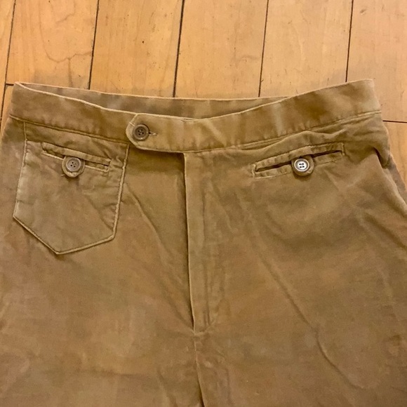 Vintage Camel Tan Velveteen High Waisted Pants by Ms. Dibs - Picture 3 of 12